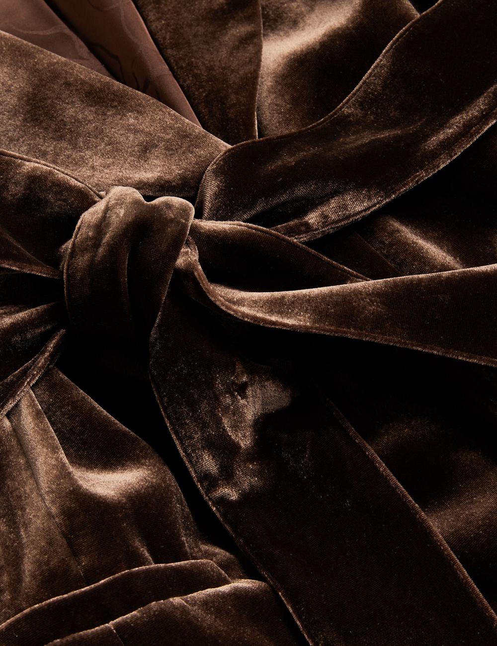 Brown Ted Baker MOMIJI - Velvet Waist Single Breasted Women Blazers | SG  0362-MUNIT