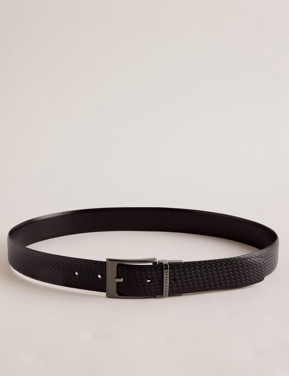 Brown Ted Baker WAIDE - Woven Texture Leather Men Belts | SG  6210-HLJVD
