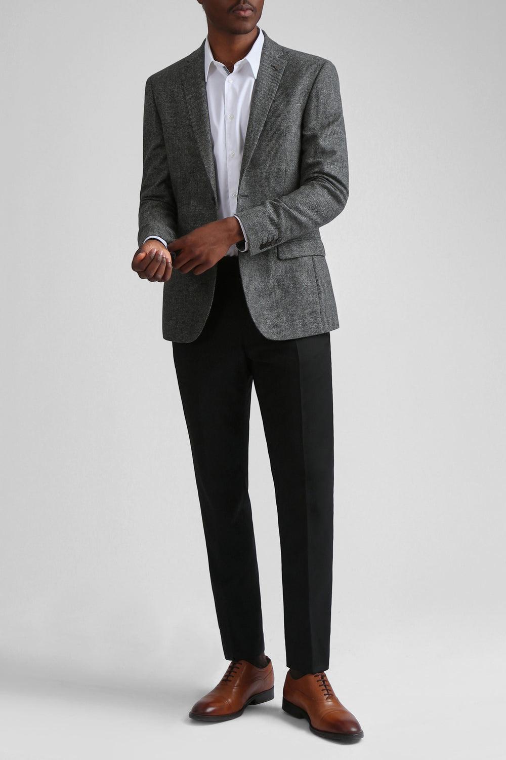 Charcoal Ted Baker ASOJS - Puppytooth Check Slim Fit Men Blazers | SG  3810-LRTUH