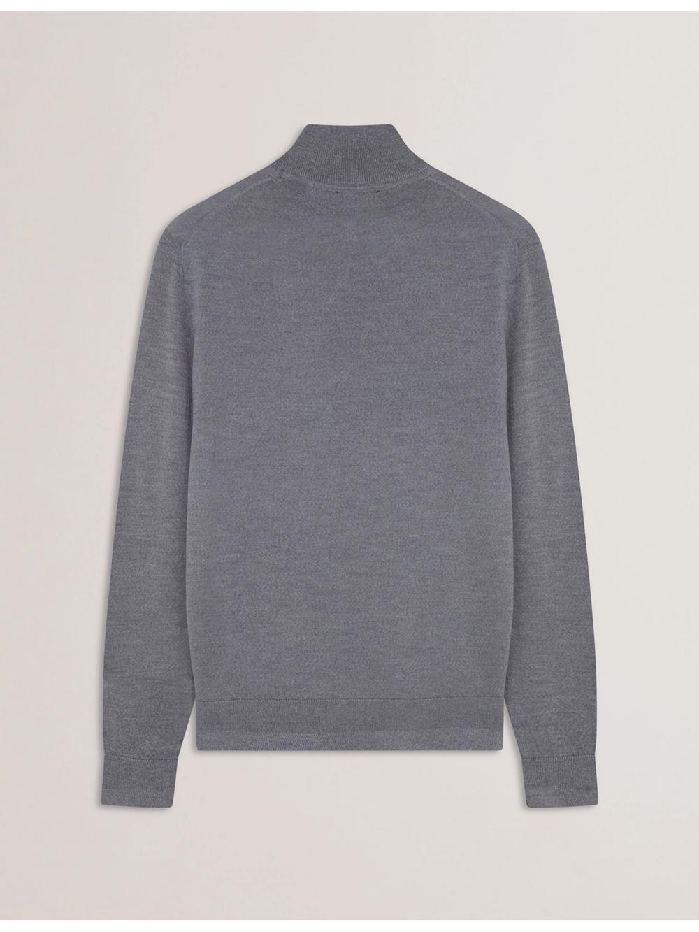 Charcoal Ted Baker LIMEHAS - Wool Quarter Zip Funnel Neck Men Jumpers | SG  2017-DRNXS