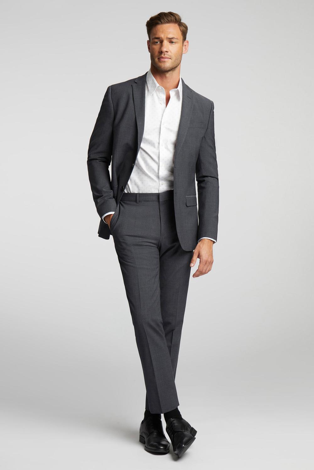 Charcoal Ted Baker PANAMA - Wool Blend Slim Fit Suit Men Trousers | SG  2964-WCVBF