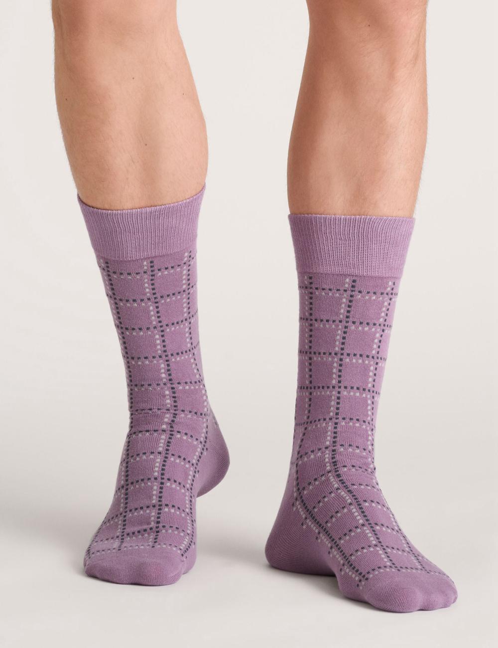 Dark Green Ted Baker 3 Pack Geometric Check Crew Men Socks | SG  6498-FIOSW
