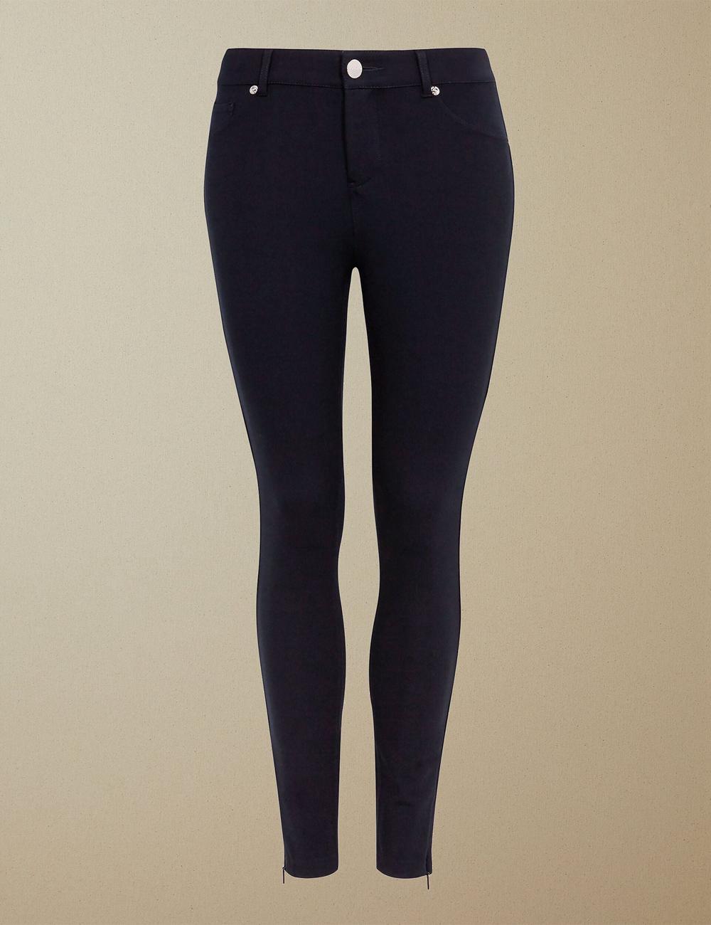 Dk-Blue Ted Baker STRENTI - Skinny Fit Zip Cuff Women Jeggings | SG  1706-RNGHS