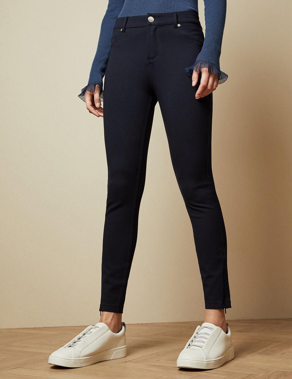 Dk-Blue Ted Baker STRENTI - Skinny Fit Zip Cuff Women Jeggings | SG  1706-RNGHS