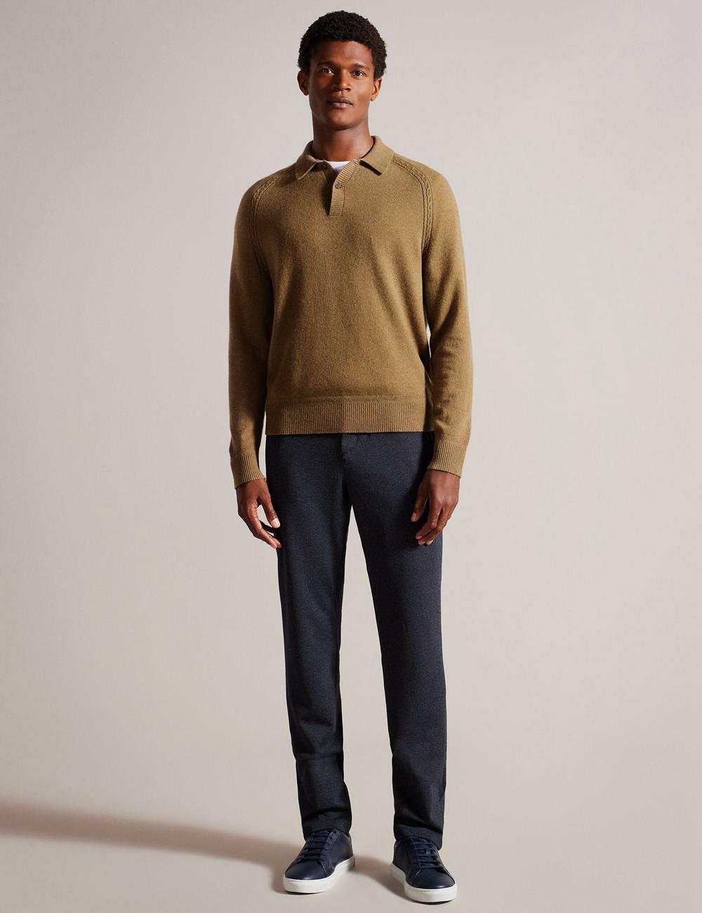 Dk-Brown Ted Baker KAROLT - Cashmere Knit Long Sleeve Top Men Jumpers | SG  8274-KCETY