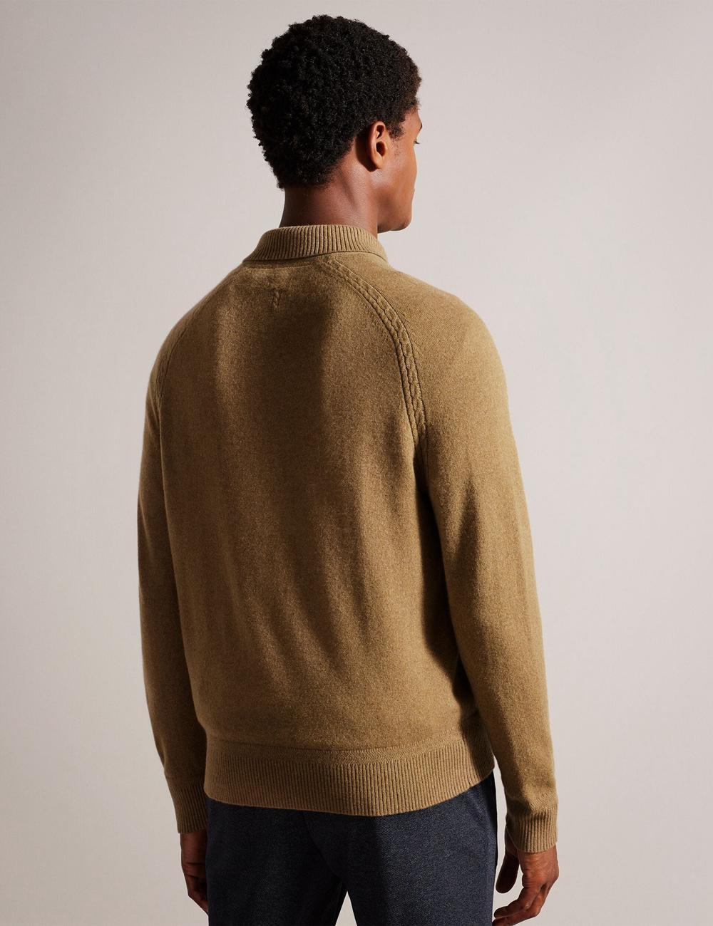 Dk-Brown Ted Baker KAROLT - Cashmere Knit Long Sleeve Top Men Jumpers | SG  8274-KCETY