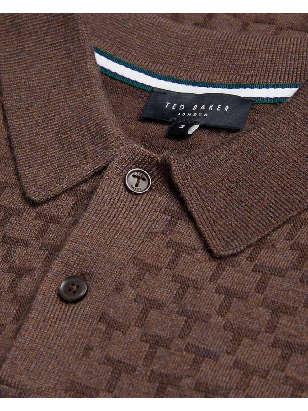 Dk-Brown Ted Baker MORAR - Long Sleeve T Stitch Knitted Men Jumpers | SG  7138-TGYIF