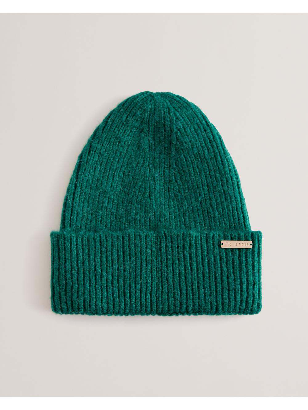 Dk-Green Ted Baker LIDIAAS - Wool Blend Ribbed Knit Beanie Women Hats | SG  8251-KJUSN