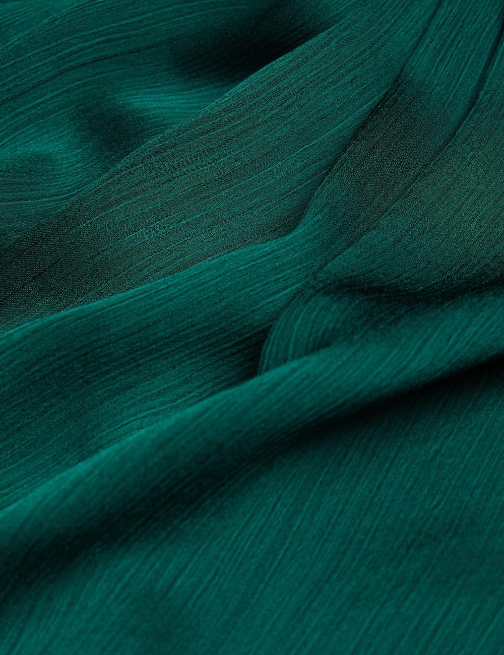 Dk-Green Ted Baker MISRINA - Drape Neck Detail Satin Top Women Jumpers | SG  8236-AZGNT