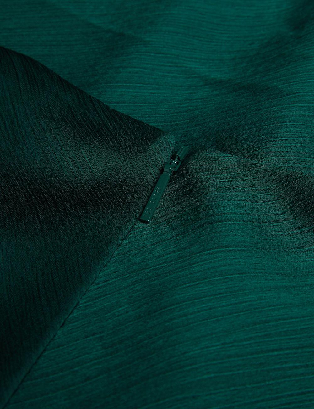 Dk-Green Ted Baker MISRINA - Drape Neck Detail Satin Top Women Jumpers | SG  8236-AZGNT