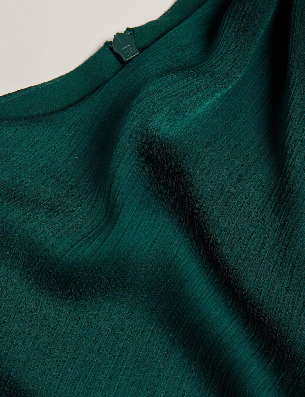 Dk-Green Ted Baker RIMINI - Chiffon Drape Neck Detail Women Maxi Dresses | SG  2457-AIFYZ