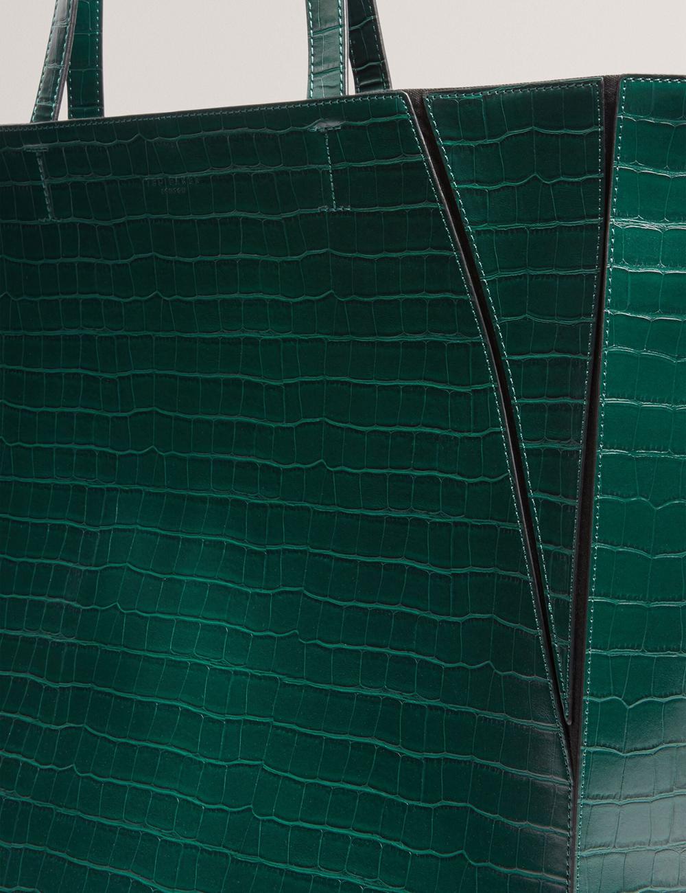 Dk-Green Ted Baker SOPHYNA - Croc Effect Folding Shopper Women Shopper Bags | SG  5908-JLIRD