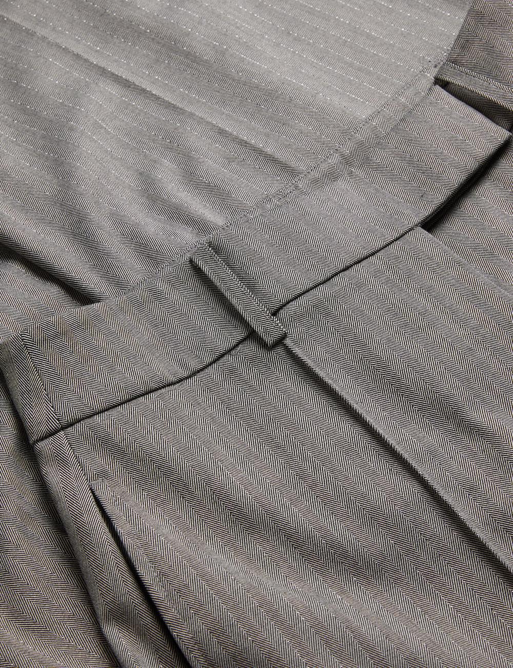 Dk-Grey Ted Baker KOAT - Herringbone Wide Leg Tailored Women Trousers | SG  3297-EVXAS