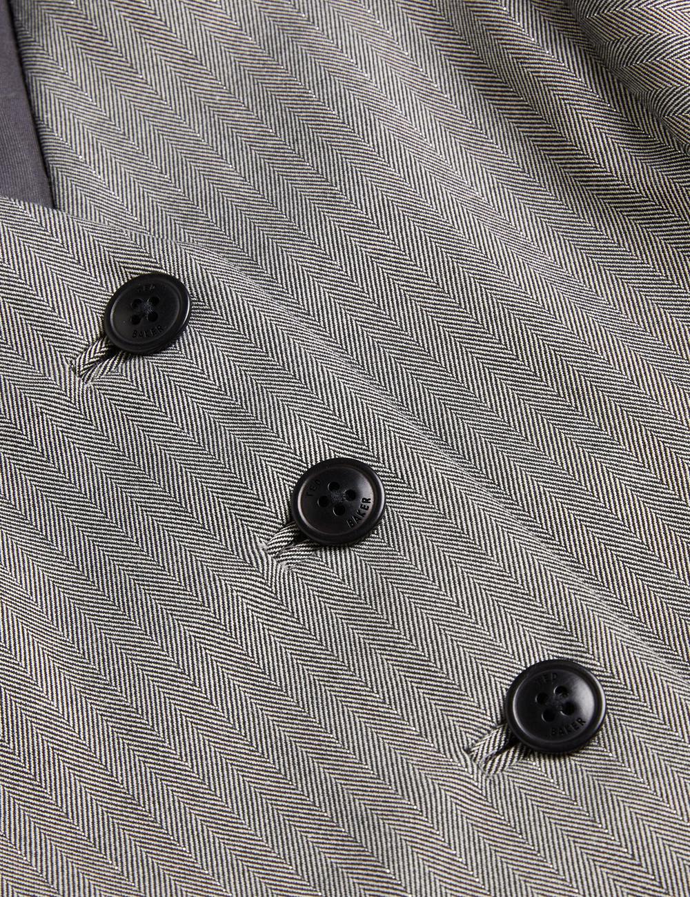 Dk-Grey Ted Baker KOAW - Herringbone Single Breasted Women Suit Waistcoat | SG  7520-VXNUI