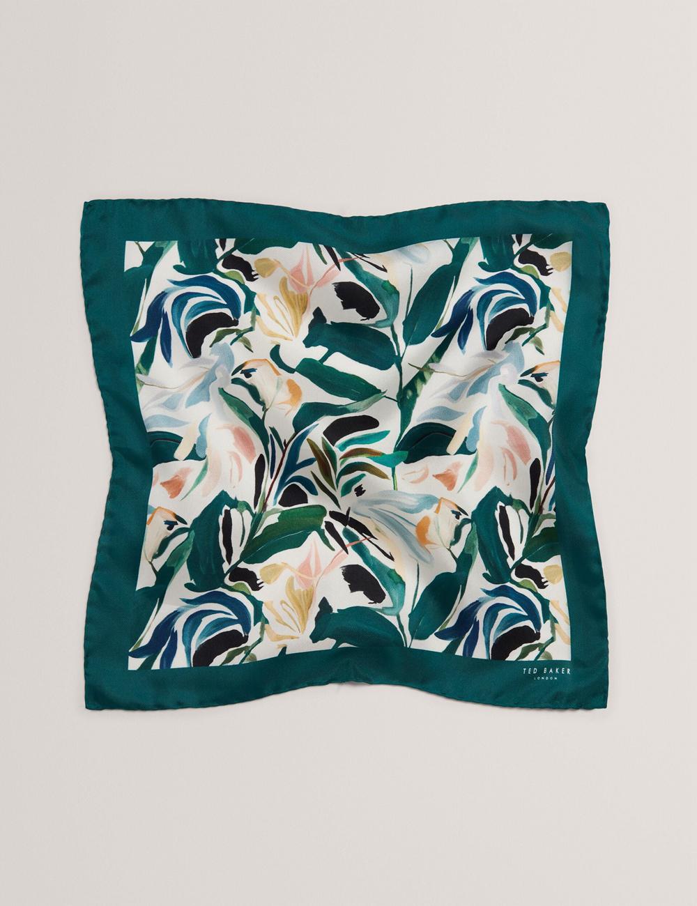 Ecru Ted Baker BOYTONP - Botanical Floral Silk Pocket Men Pocket Squares | SG  4938-TYHIX