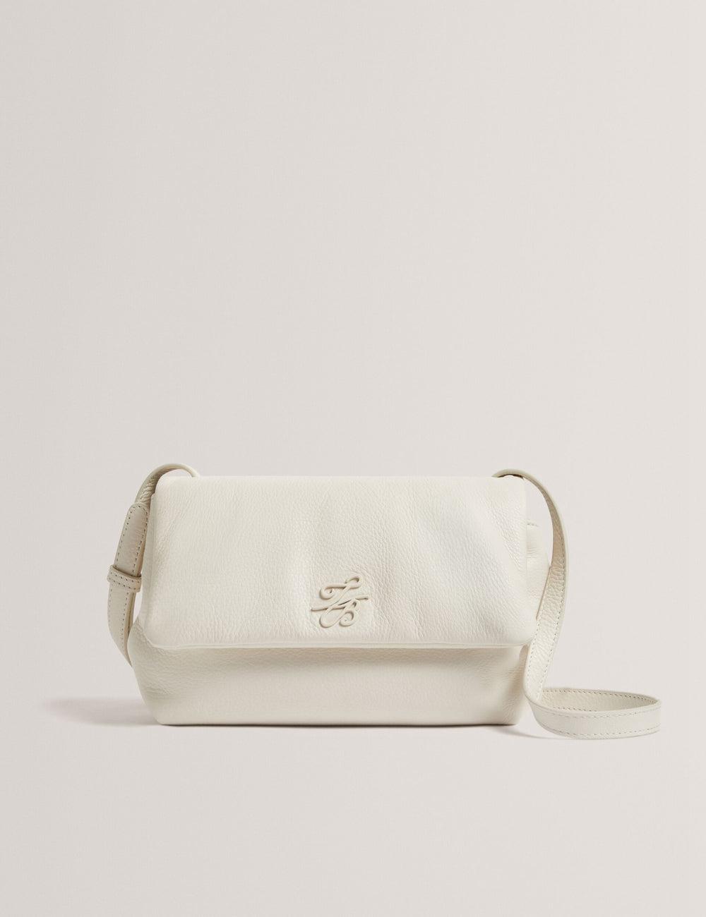 Ecru Ted Baker MARRISA - Padded Leather Fold Over Women Crossbody Bags | SG  1279-GZFAP