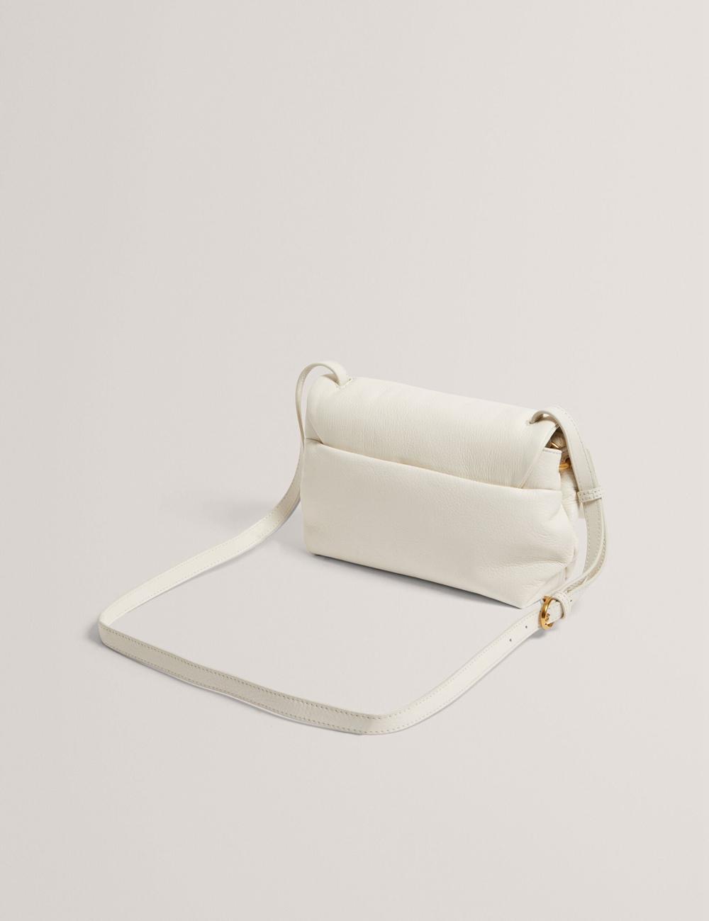 Ecru Ted Baker MARRISA - Padded Leather Fold Over Women Crossbody Bags | SG  1279-GZFAP