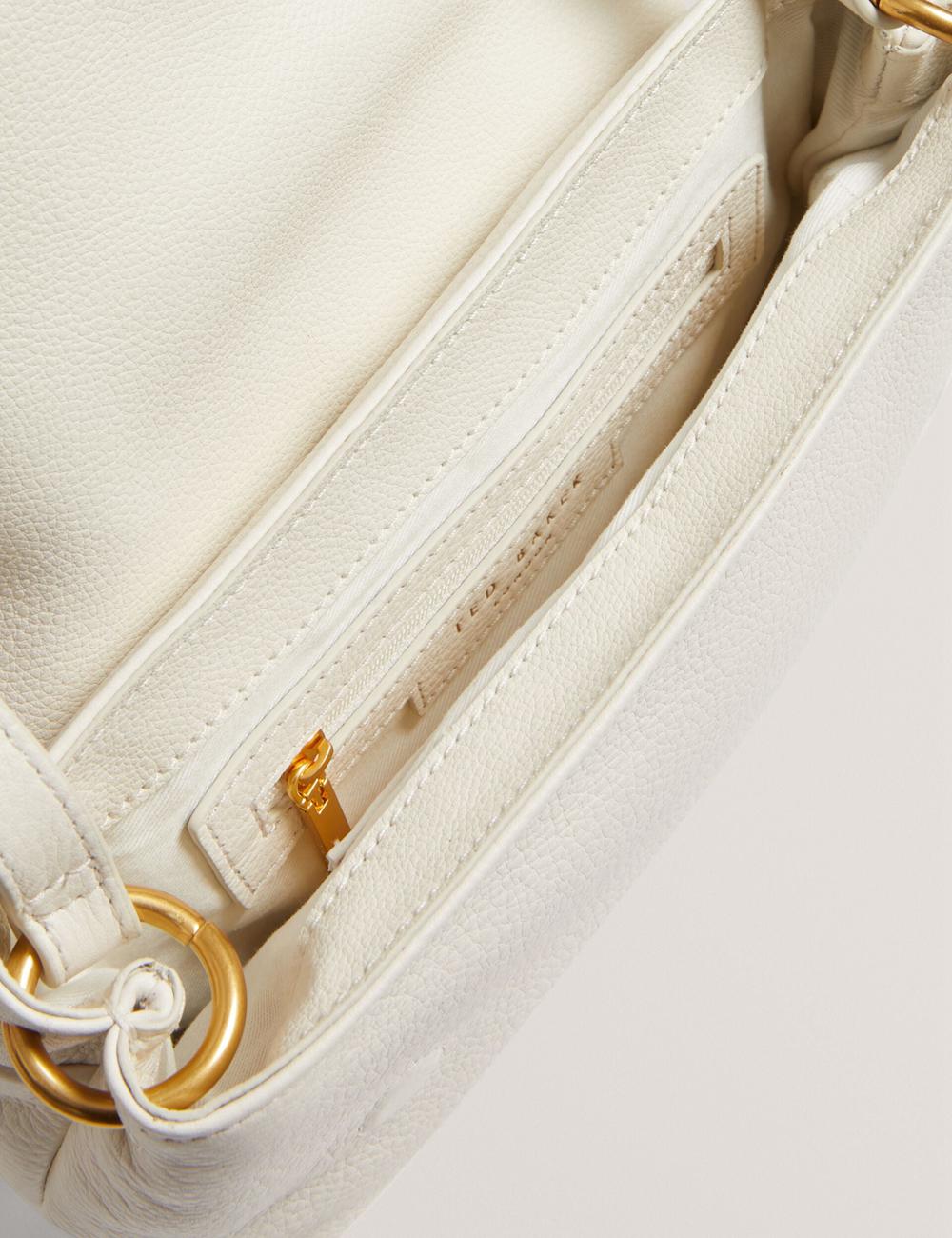 Ecru Ted Baker MARRISA - Padded Leather Fold Over Women Crossbody Bags | SG  1279-GZFAP