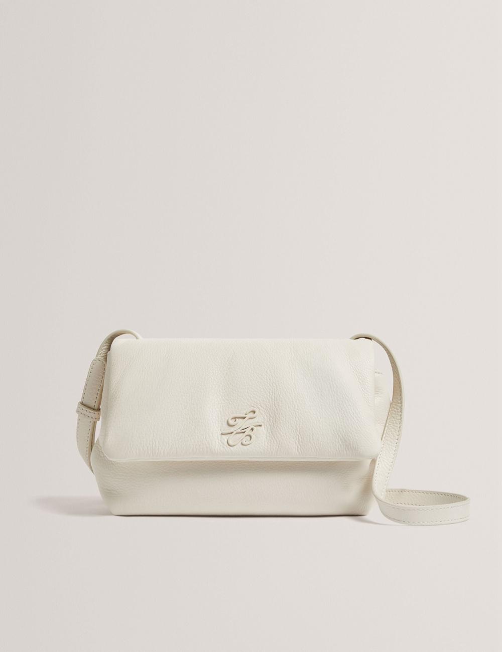 Ecru Ted Baker MARRISA - Padded Leather Fold Over Women Crossbody Bags | SG  1279-GZFAP
