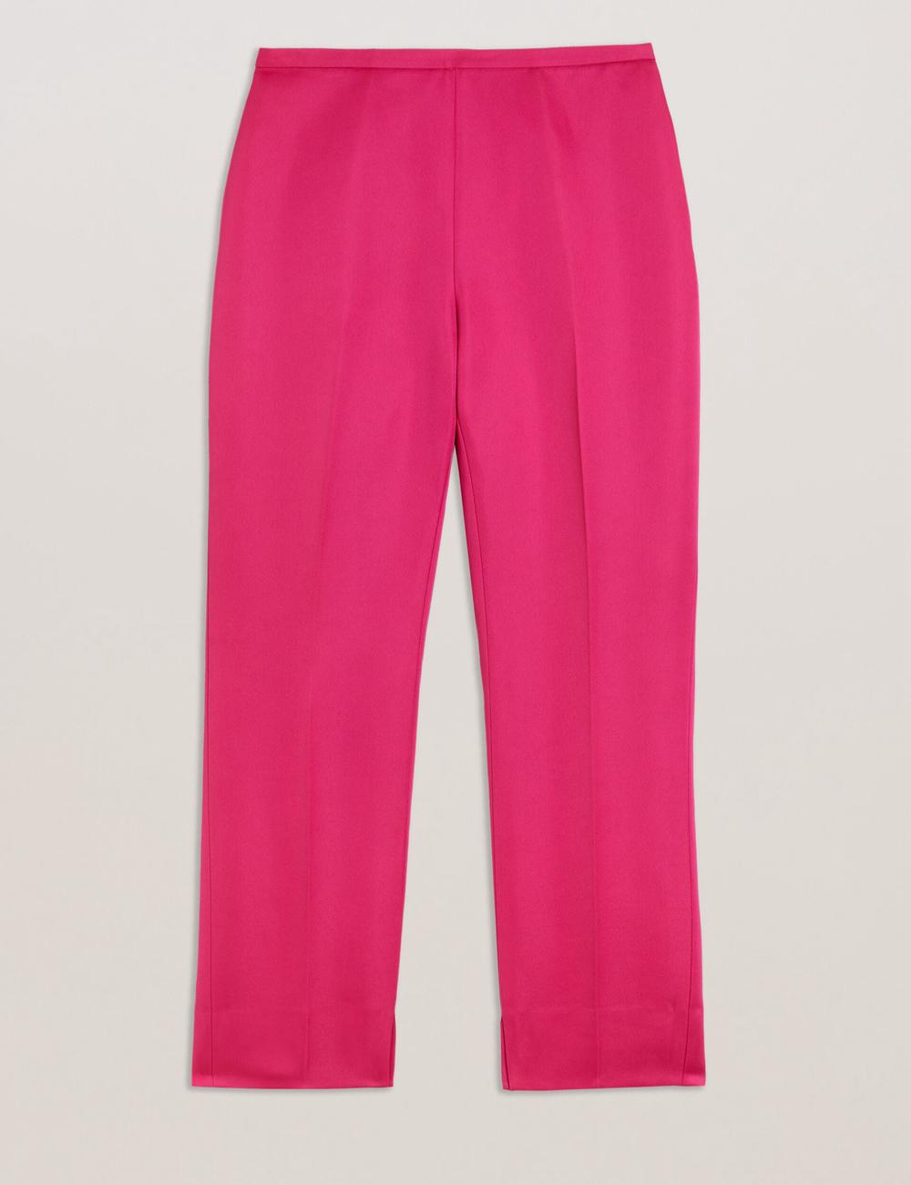 Fuchsia Ted Baker AKENIT - Satin Tailored Slim Leg Women Trousers | SG  2103-ORIAQ