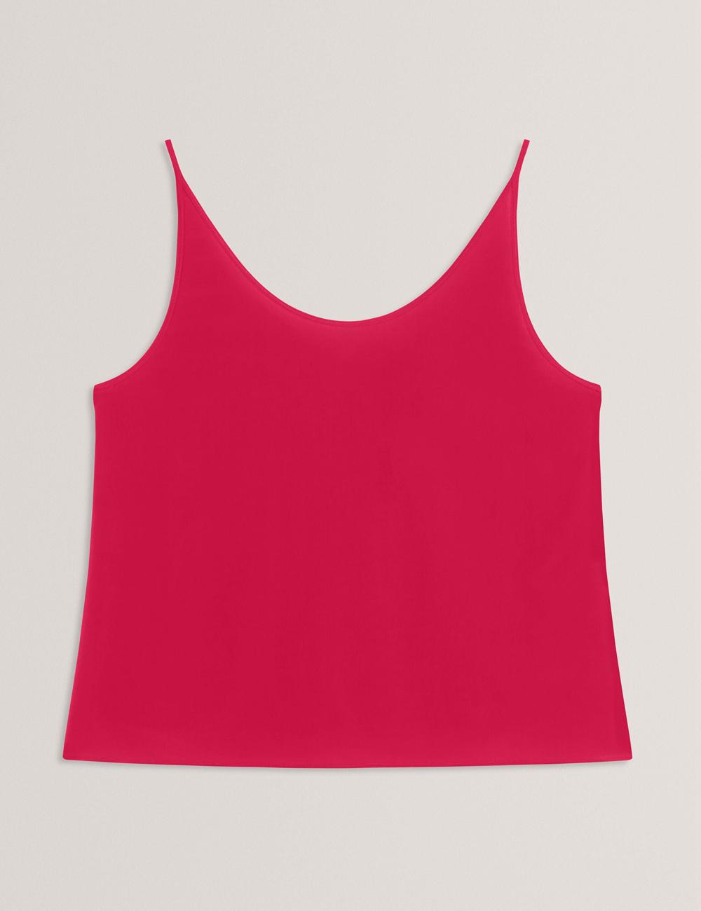 Fuchsia Ted Baker CADASA - Pure Silk Scoop Neck Cami Women Tops | SG  9458-DTMCG