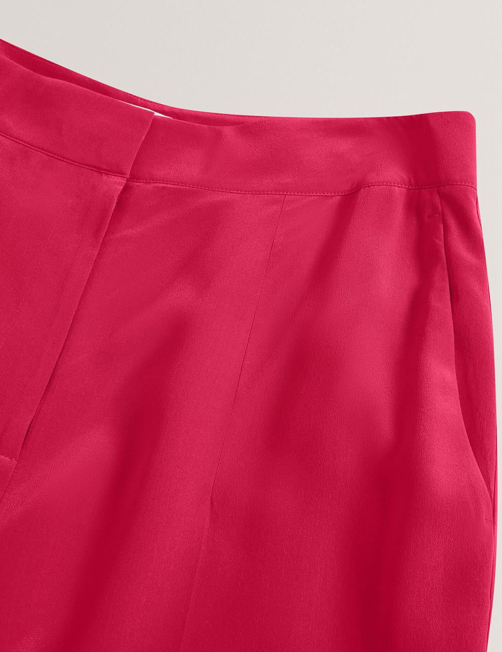 Fuchsia Ted Baker CARLOET - Silk Wide Leg Tailored Women Trousers | SG  8452-UBPNY