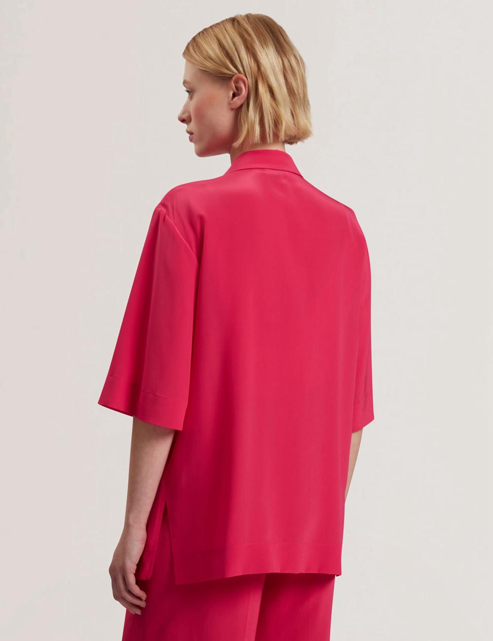 Fuchsia Ted Baker CARLOE - Silk Short Sleeve Women Blazers | SG  0617-CATVQ