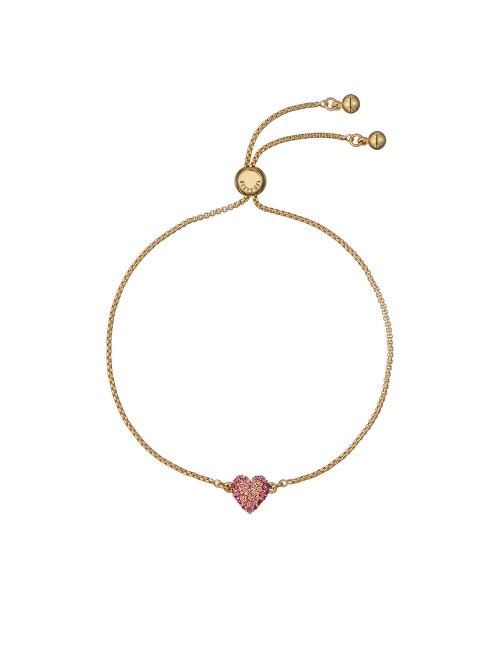 Gold Ted Baker ADORIA - Mini Crystal Heart Adjustable Women Bracelets | SG  9672-FORQX