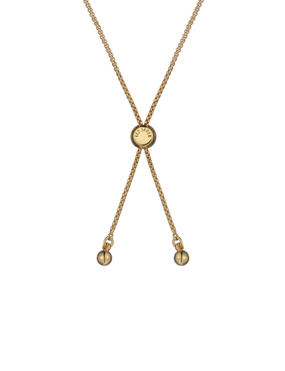 Gold Ted Baker FLORIE - Pearl Flower Adjustable Chain Women Bracelets | SG  2059-CASGK