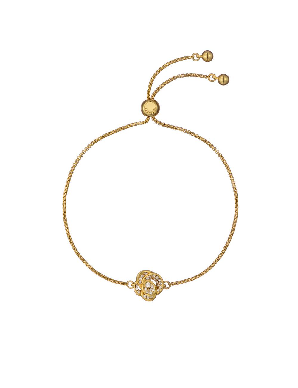 Gold Ted Baker FLORINA - Crystal Flower Adjustable Women Bracelets | SG  2649-ZMBQE
