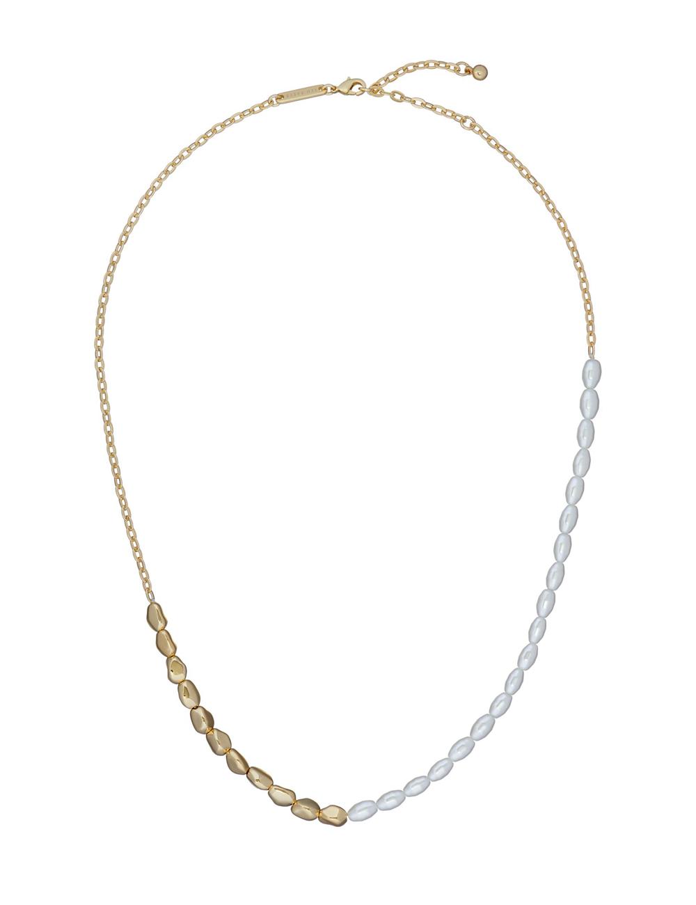 Gold Ted Baker ILENIE - Island Pearl Beaded Women Necklaces | SG  2845-EOSFG