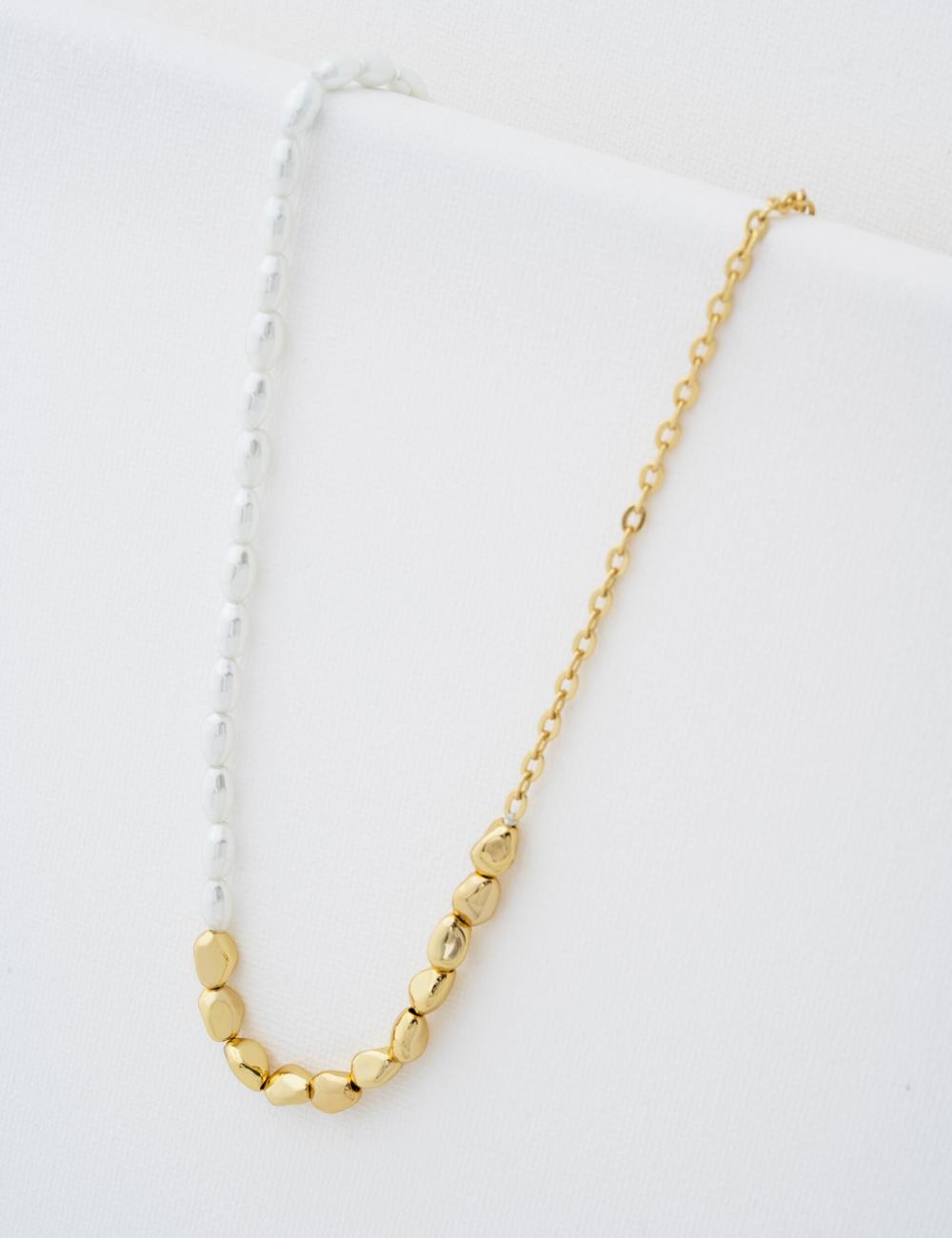 Gold Ted Baker ILENIE - Island Pearl Beaded Women Necklaces | SG  2845-EOSFG