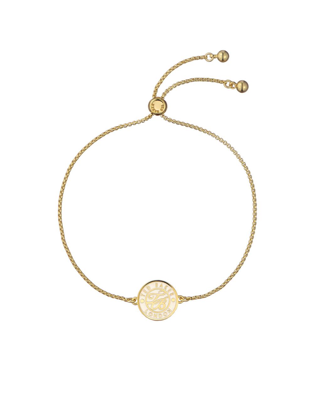 Gold Ted Baker MONELLE - Monogram Logo Coin Adjustable Women Bracelets | SG  5061-COQRB