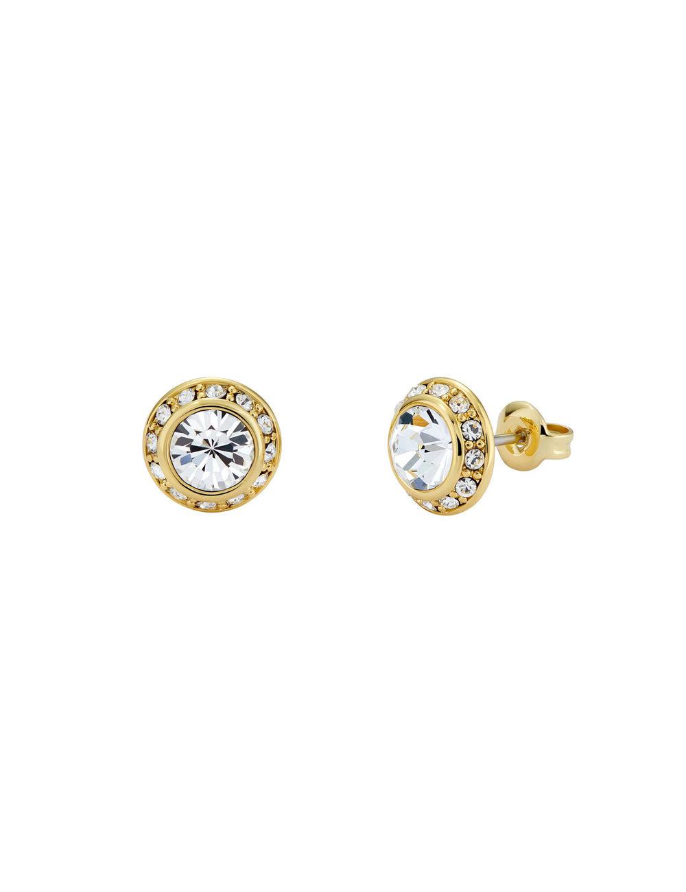 Gold Ted Baker SOLETIA - Solitaire Sparkle Crystal Stud Women Earrings | SG  0514-MQBSZ