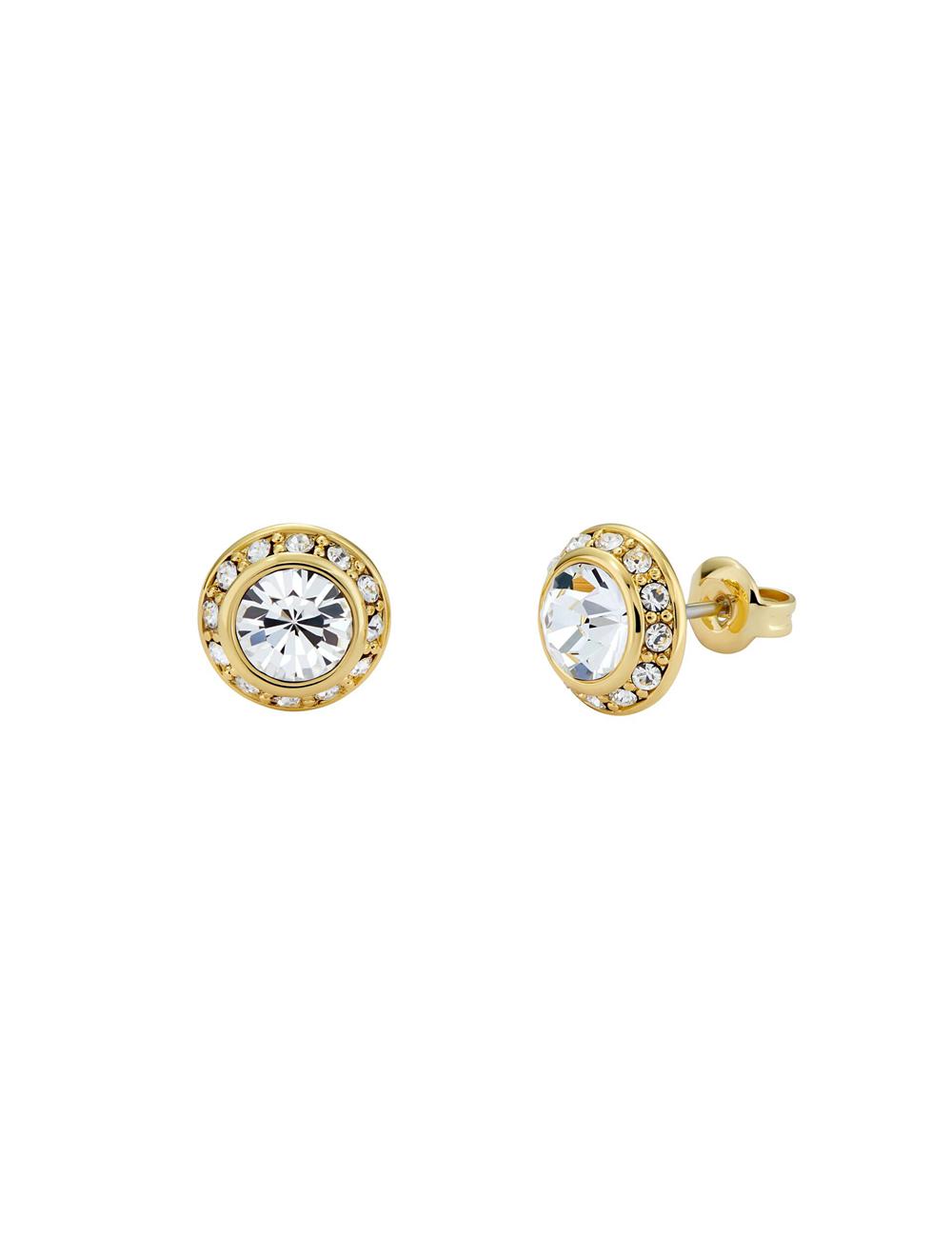 Gold Ted Baker SOLETIA - Solitaire Sparkle Crystal Stud Women Earrings | SG  0514-MQBSZ