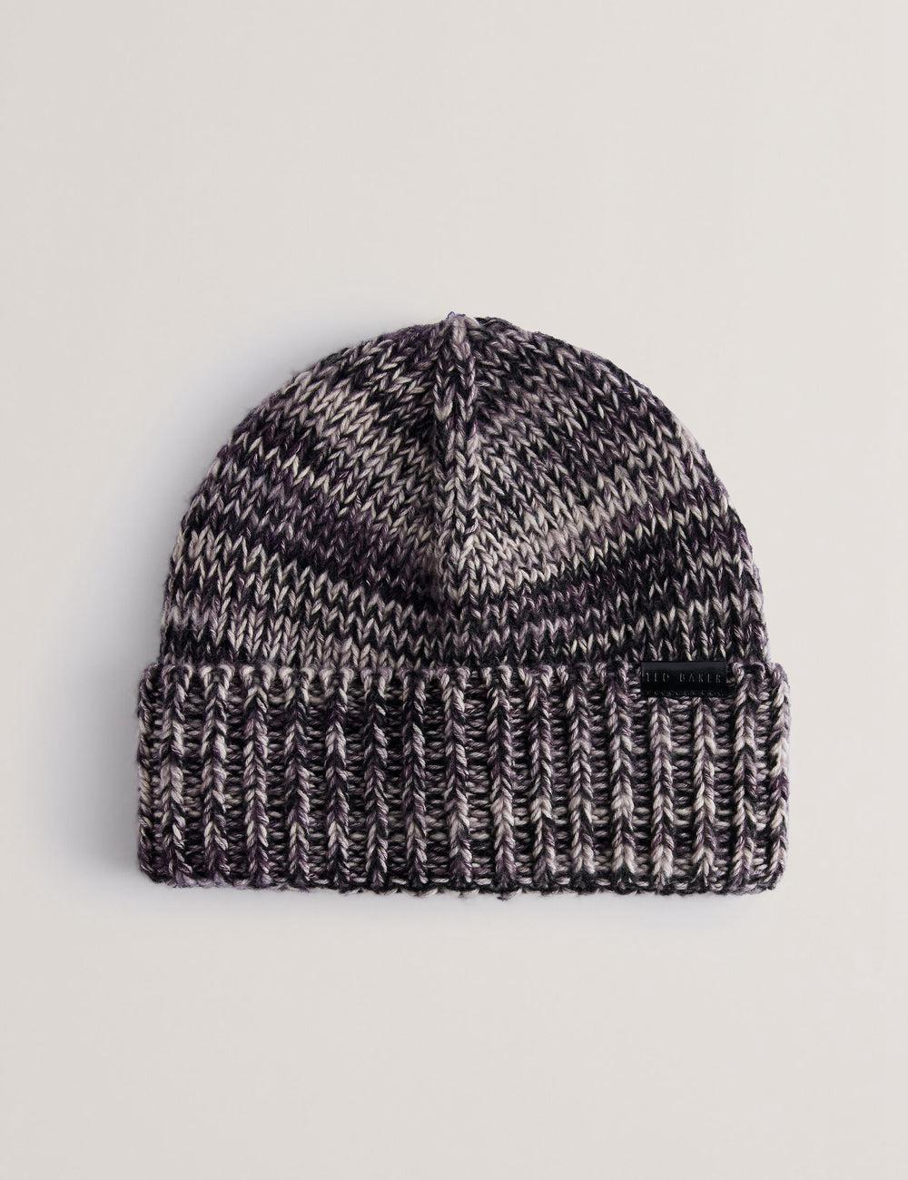 Grey Ted Baker RICHIIS - Marl Knit Turn Up Beanie Men Hats | SG  3197-YVBMC