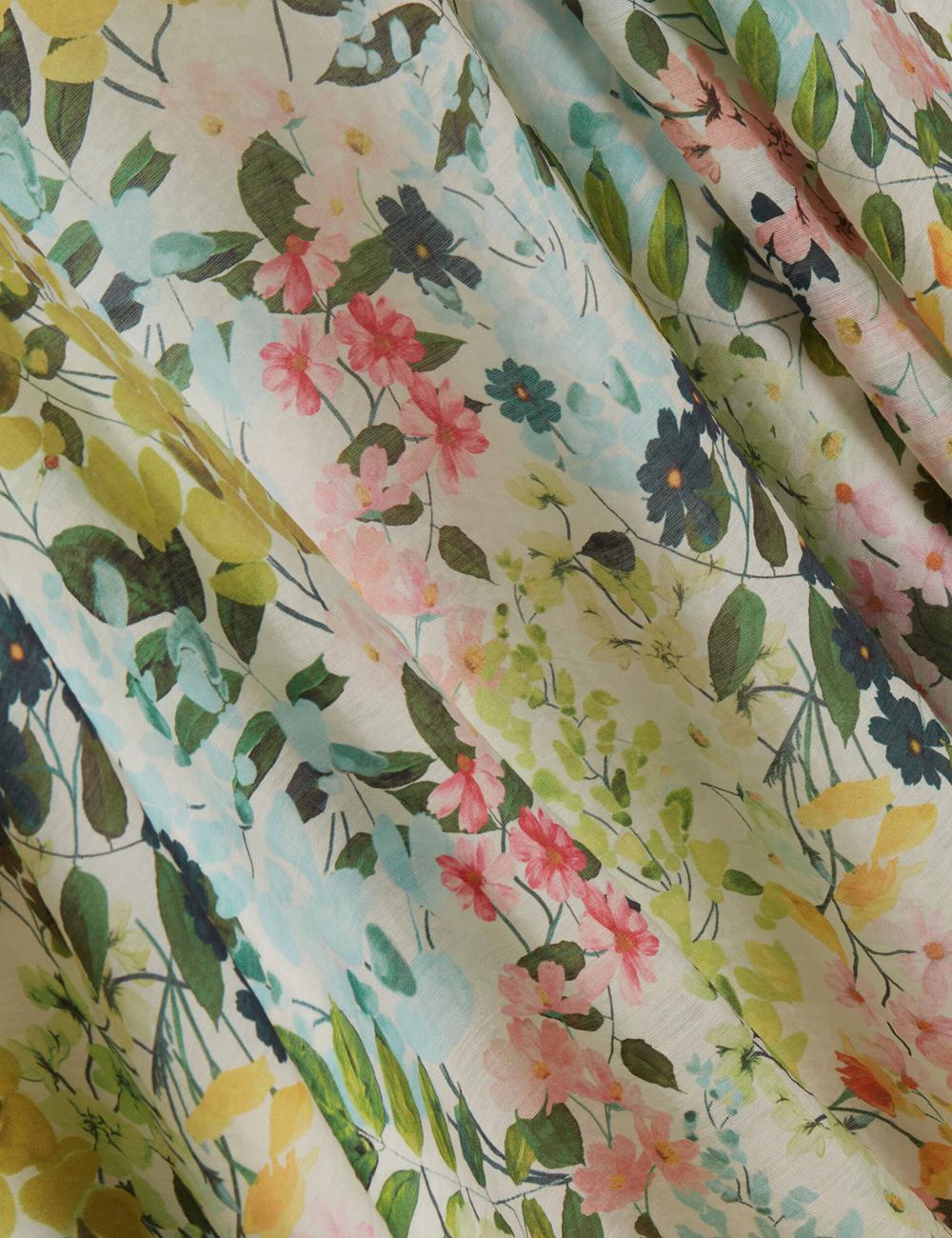 Ivory Ted Baker AZULLA - Floral A-Line Woven Women Midi Skirts | SG  8495-MDUPB