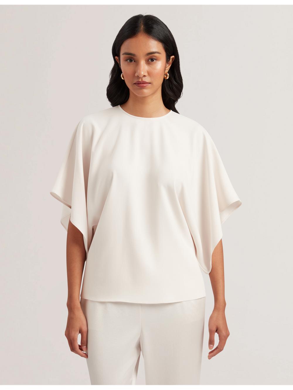 Ivory Ted Baker CHERIKA Women Blouses | SG  5248-PTBDM