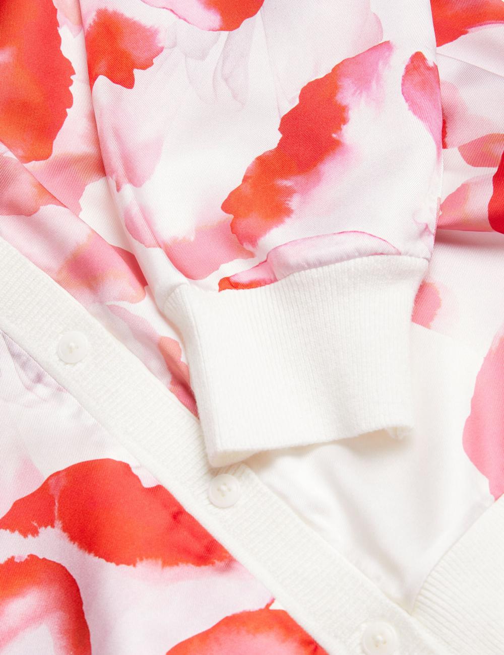 Ivory Ted Baker DARCIYY - Printed Front 3/4 Sleeve Women Cardigans | SG  1097-GKRWX