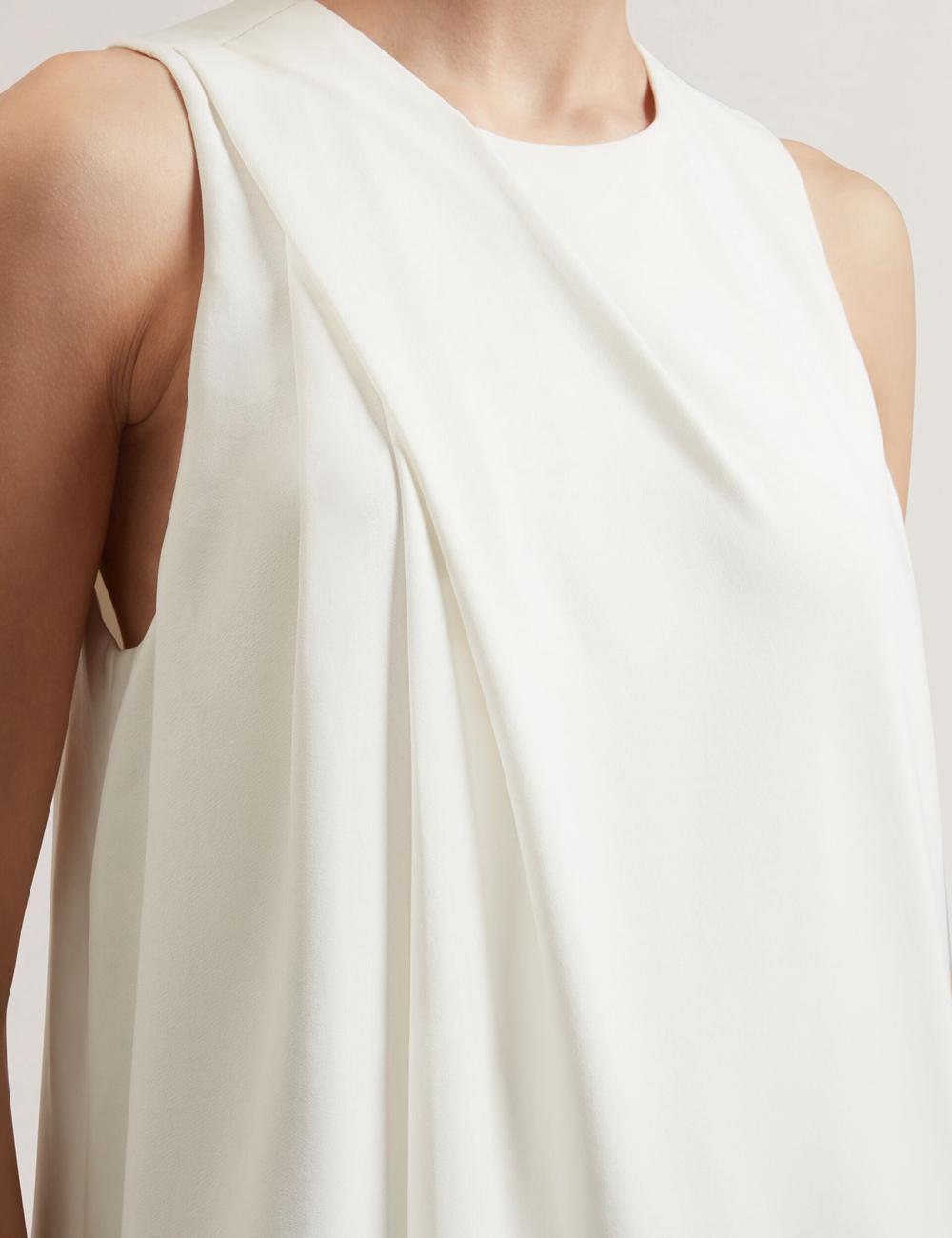 Ivory Ted Baker ICANA - Draped Front Asymmetric Sleeveless Women Tops | SG  3276-TMQHA