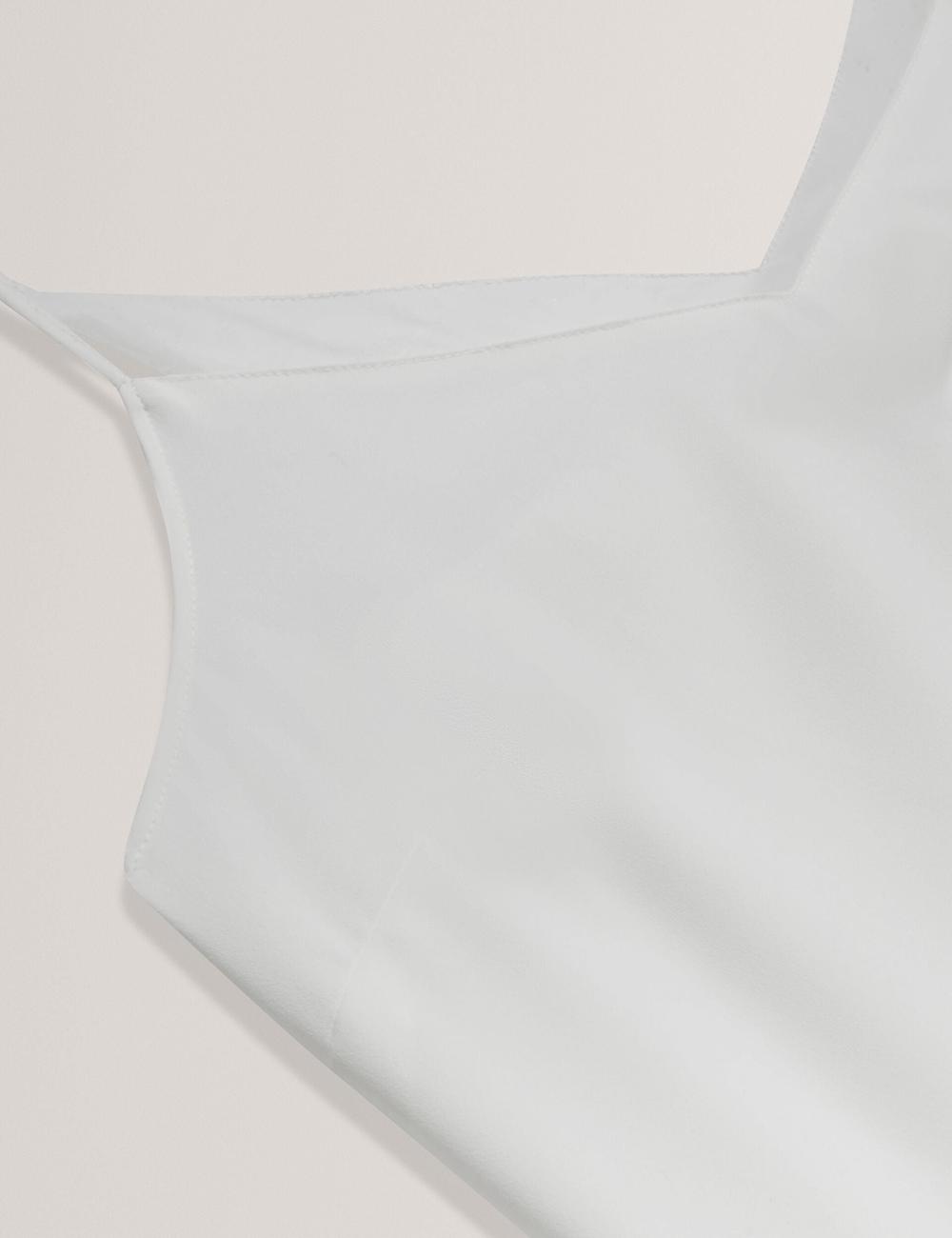 Ivory Ted Baker LULEA - Chiffon Detail V-Neck Strappy Cami Women Tops | SG  9567-DPUJV