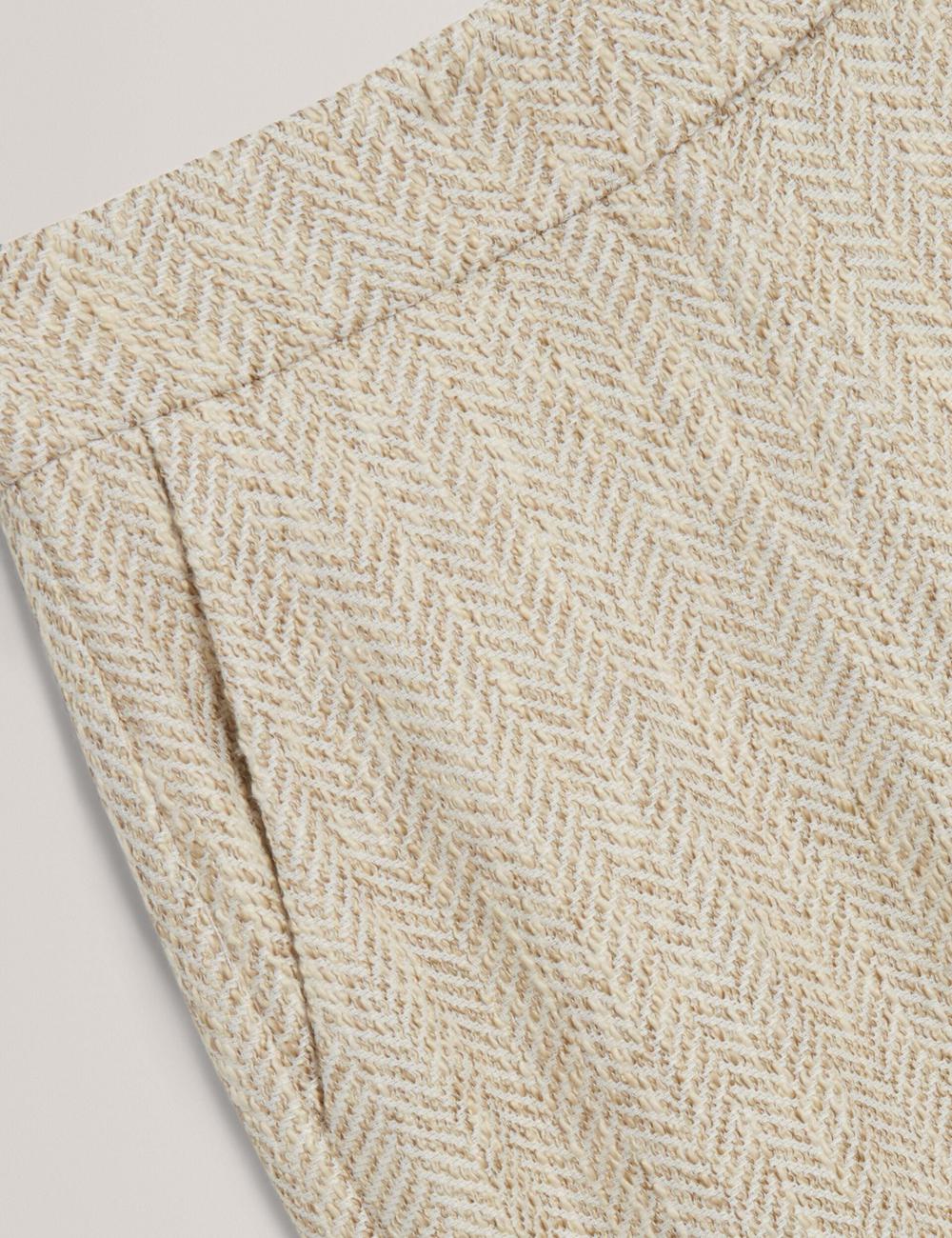 Ivory Ted Baker VULPAT - Boucle Herringbone Wide Leg Tailored Women Trousers | SG  3758-SEPTD