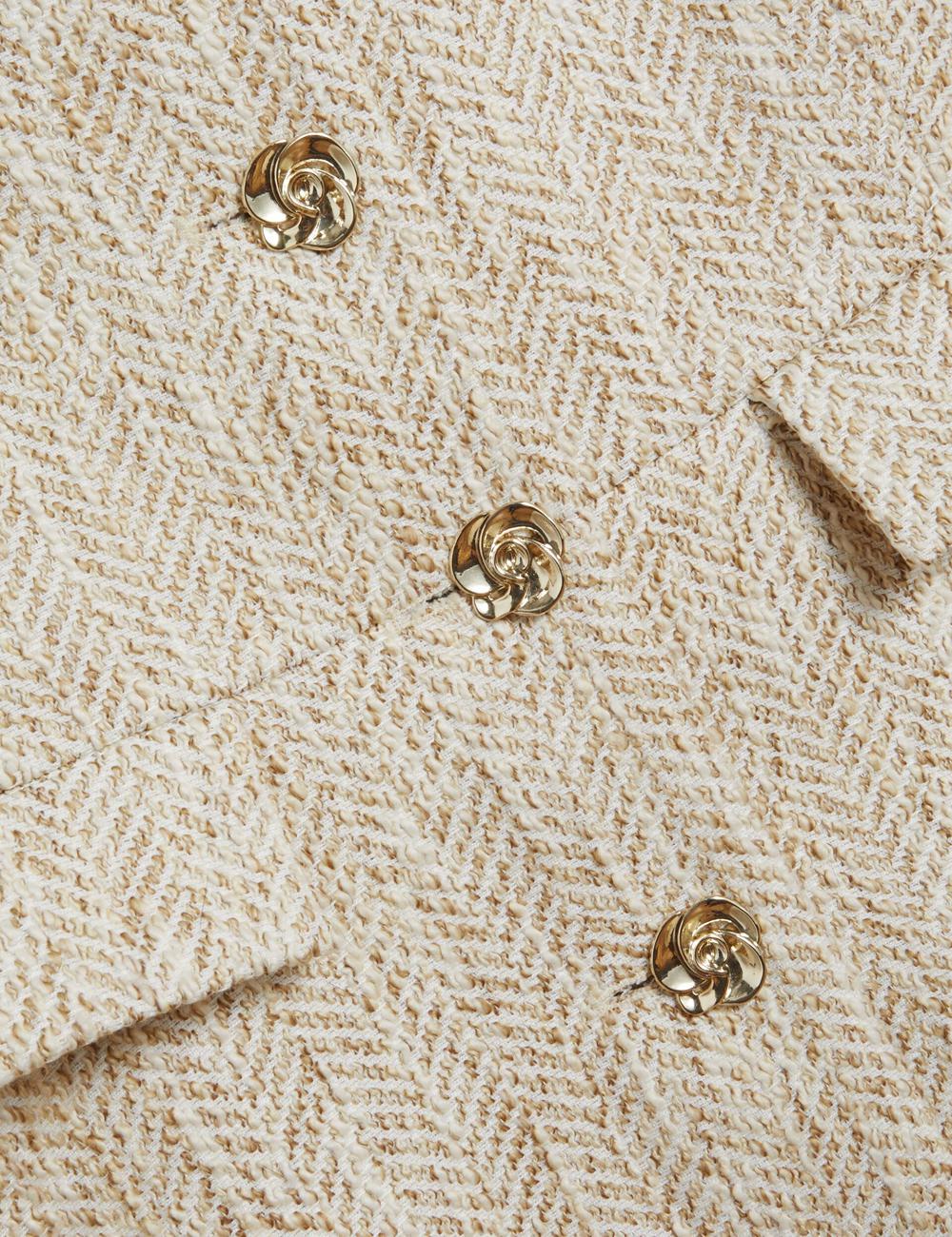 Ivory Ted Baker VULPAW - Boucle Herringbone Fitted Women Suit Waistcoat | SG  6210-SAQZM