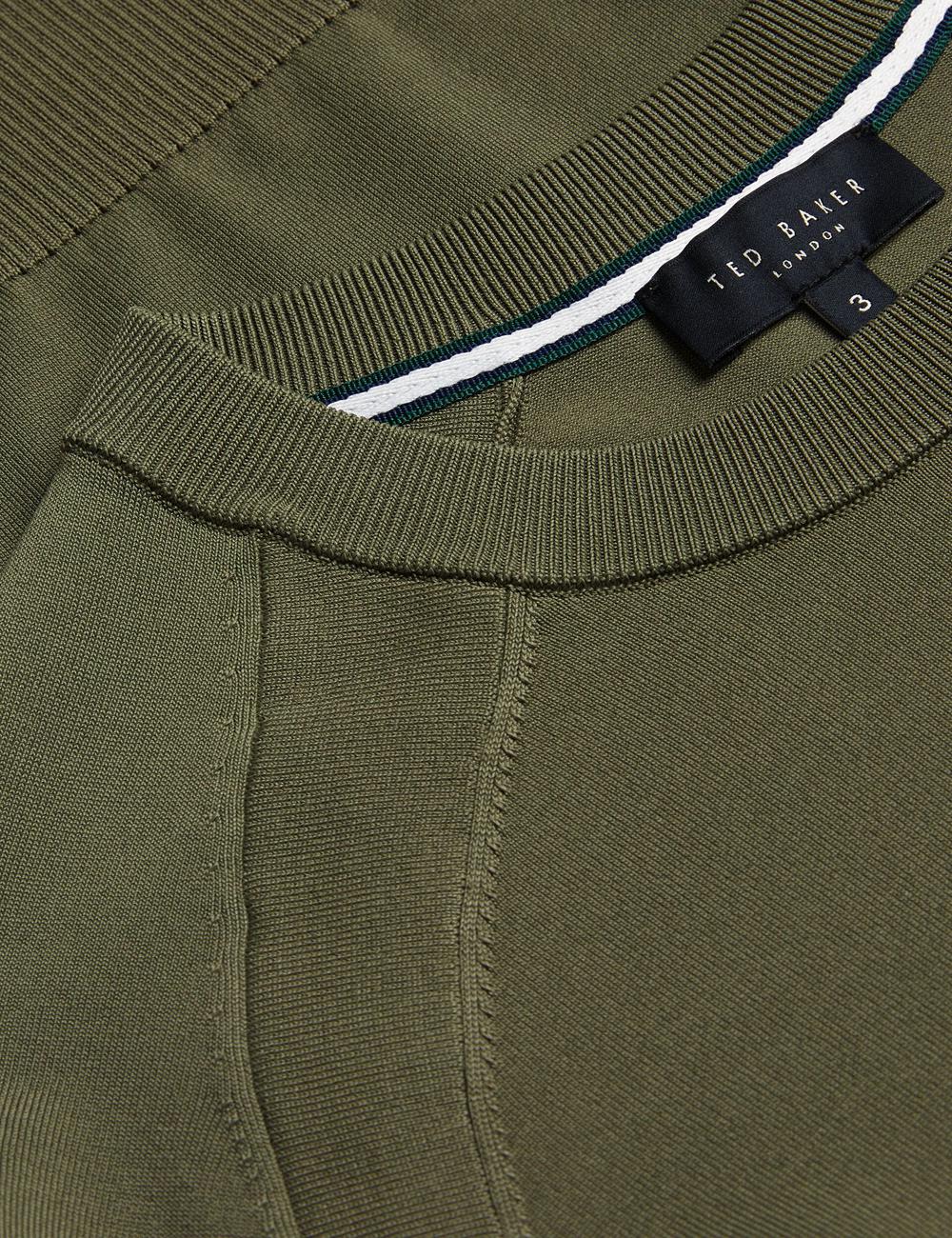 Khaki Ted Baker MAYWO - Saddle Shoulder Crew Neck Men Jumpers | SG  2548-DKZNR