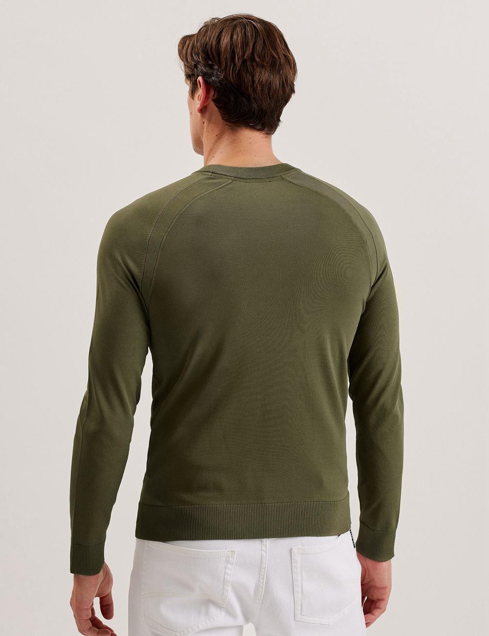 Khaki Ted Baker MAYWO - Saddle Shoulder Crew Neck Men Jumpers | SG  2548-DKZNR
