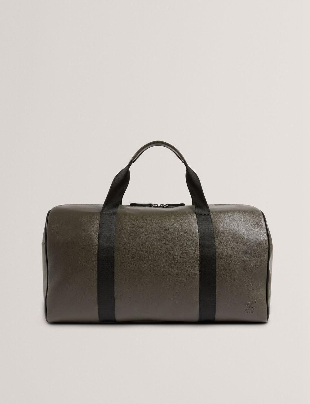 Khaki Ted Baker TAISON - Pebbled Faux Leather Men Holdall Bags | SG  0832-VDGJW