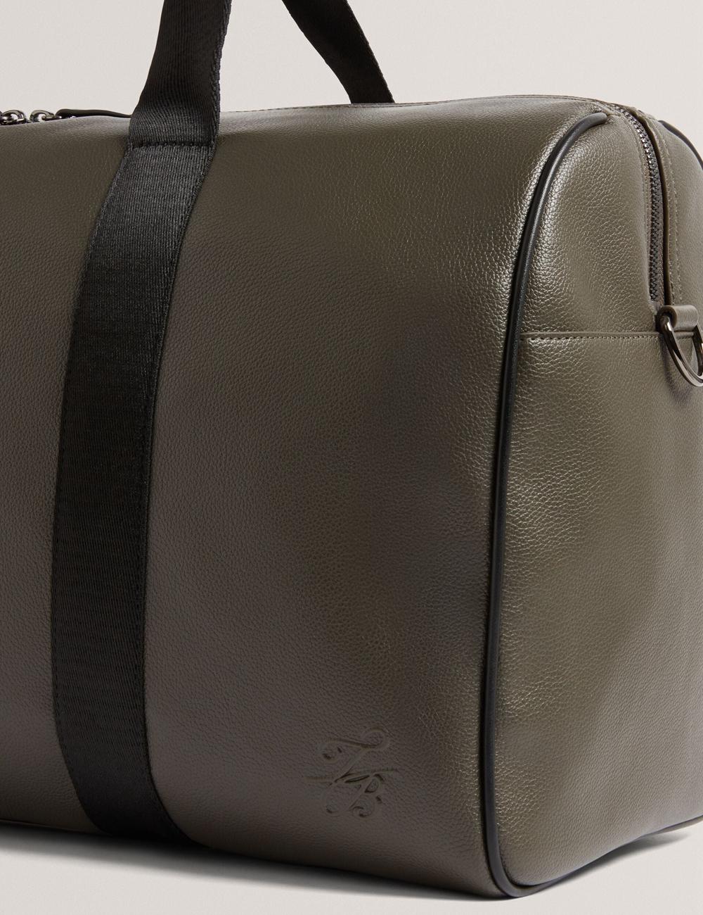 Khaki Ted Baker TAISON - Pebbled Faux Leather Men Holdall Bags | SG  0832-VDGJW