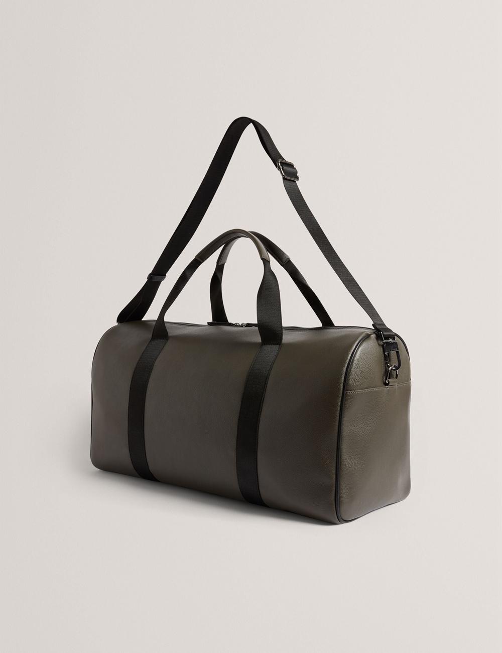 Khaki Ted Baker TAISON - Pebbled Faux Leather Men Holdall Bags | SG  0832-VDGJW