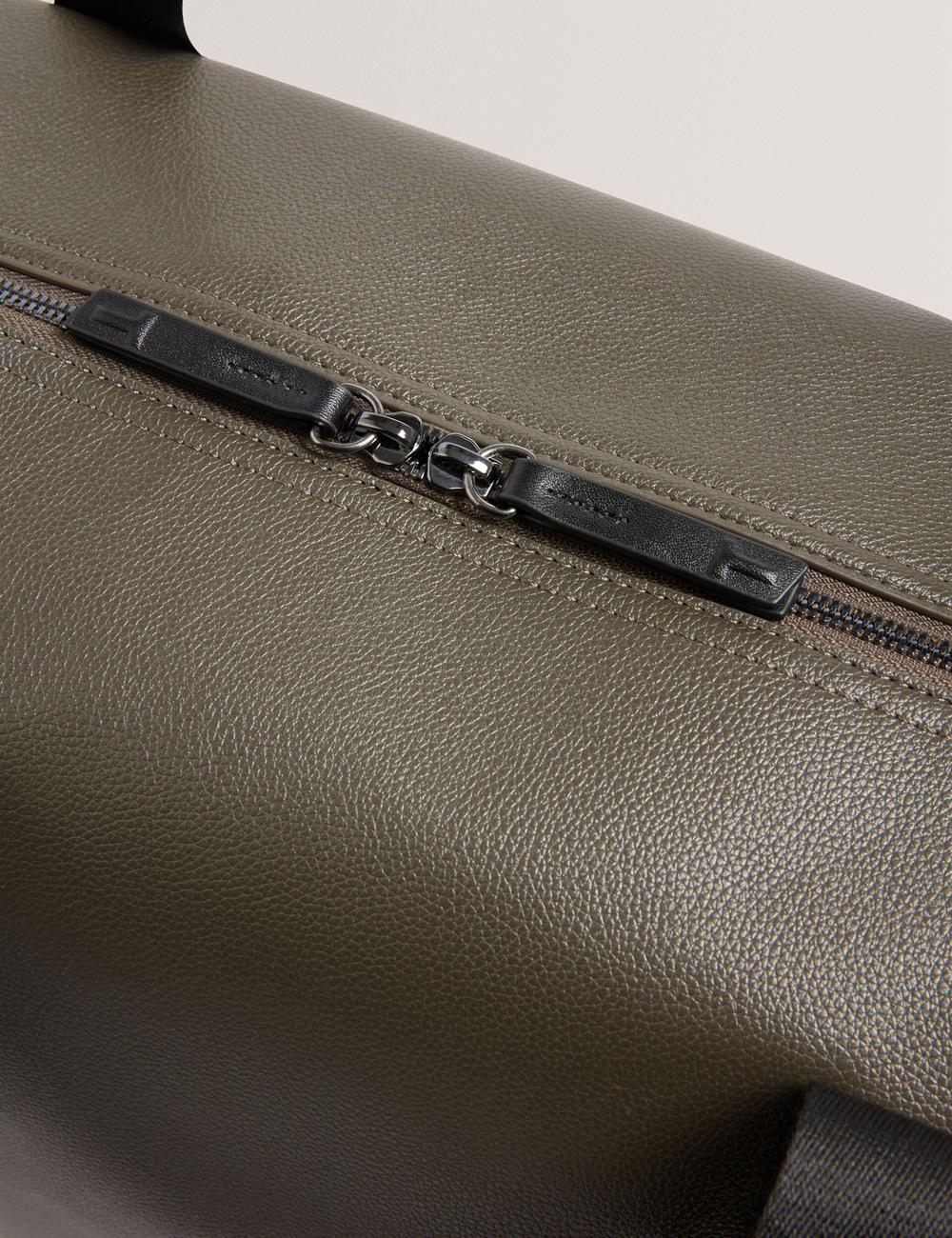 Khaki Ted Baker TAISON - Pebbled Faux Leather Men Holdall Bags | SG  0832-VDGJW
