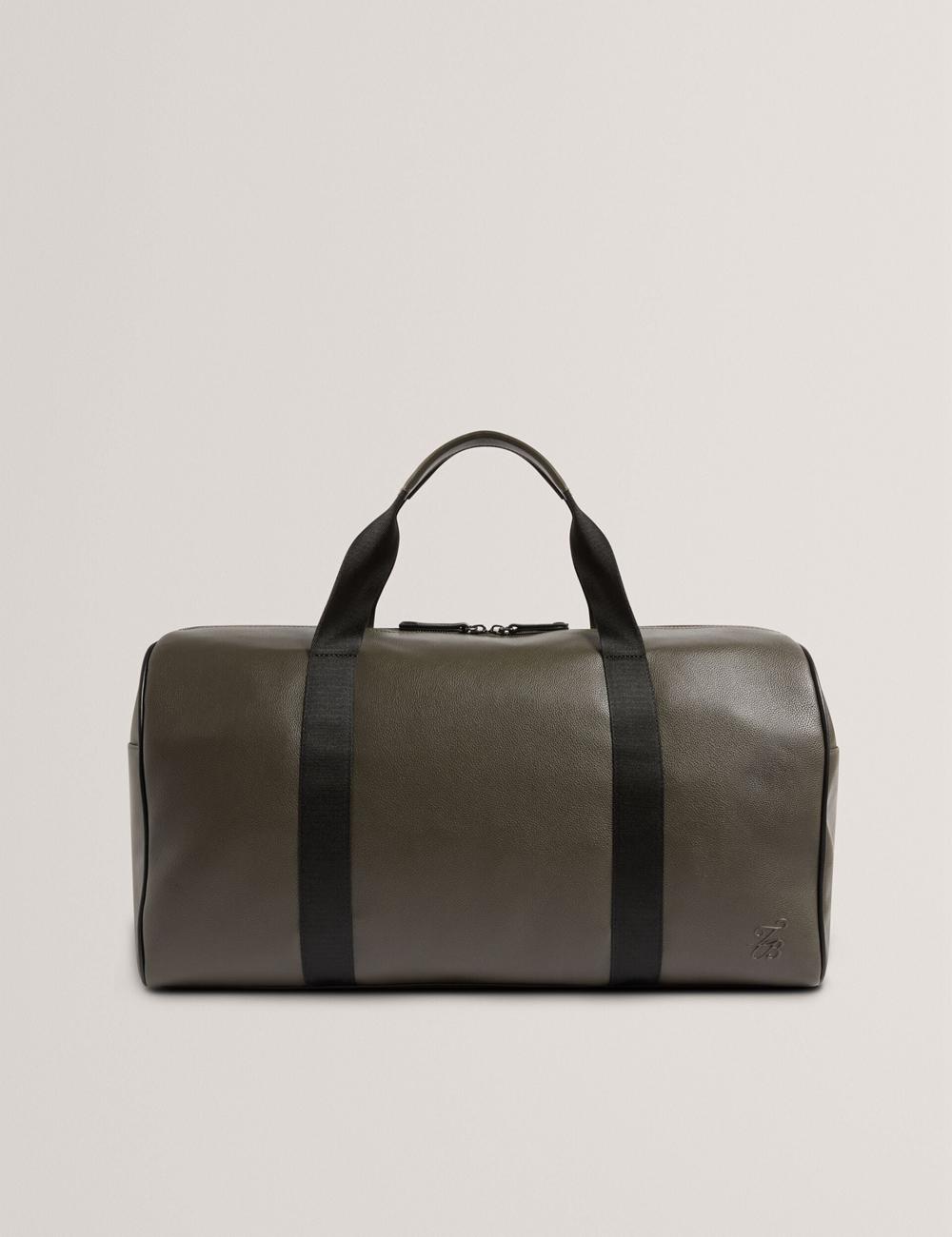 Khaki Ted Baker TAISON - Pebbled Faux Leather Men Holdall Bags | SG  0832-VDGJW